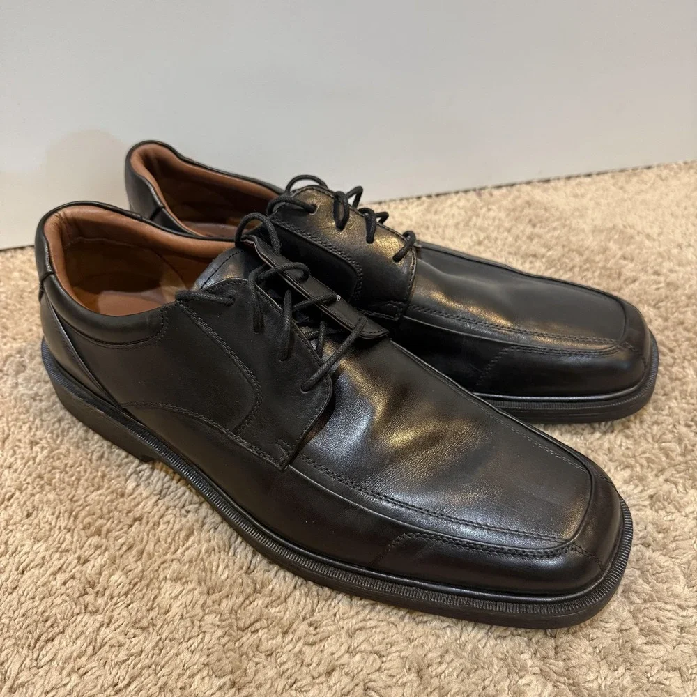 Johnston & Murphy XC4 Shoes Mens Size 13 Black Leather Waterproof Dual Width